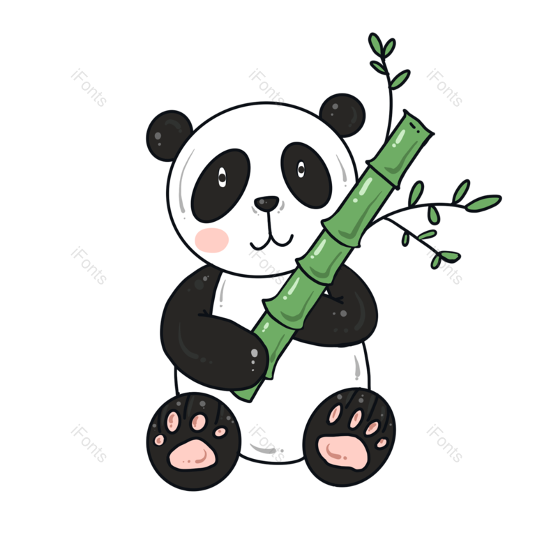 卡通图片,竹子元素,动物PNG,手绘免抠素材